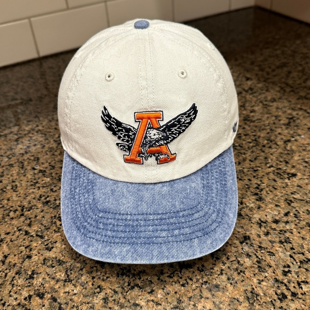 Auburn Tigers '47 Brand College Vault Baseball Cap Osfa Adjustable Cream Blue